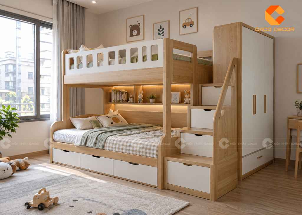 Giường Tầng 1m8x2m Cho Bé: 20+ Mẫu Đẹp, Chất Lượng 2026 23