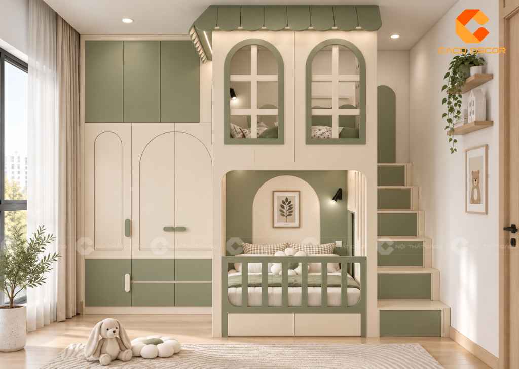 Giường Tầng 1m8x2m Cho Bé: 20+ Mẫu Đẹp, Chất Lượng 2026 20