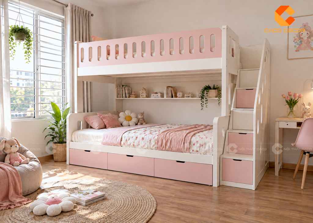 Giường Tầng 1m8x2m Cho Bé: 20+ Mẫu Đẹp, Chất Lượng 2026 14