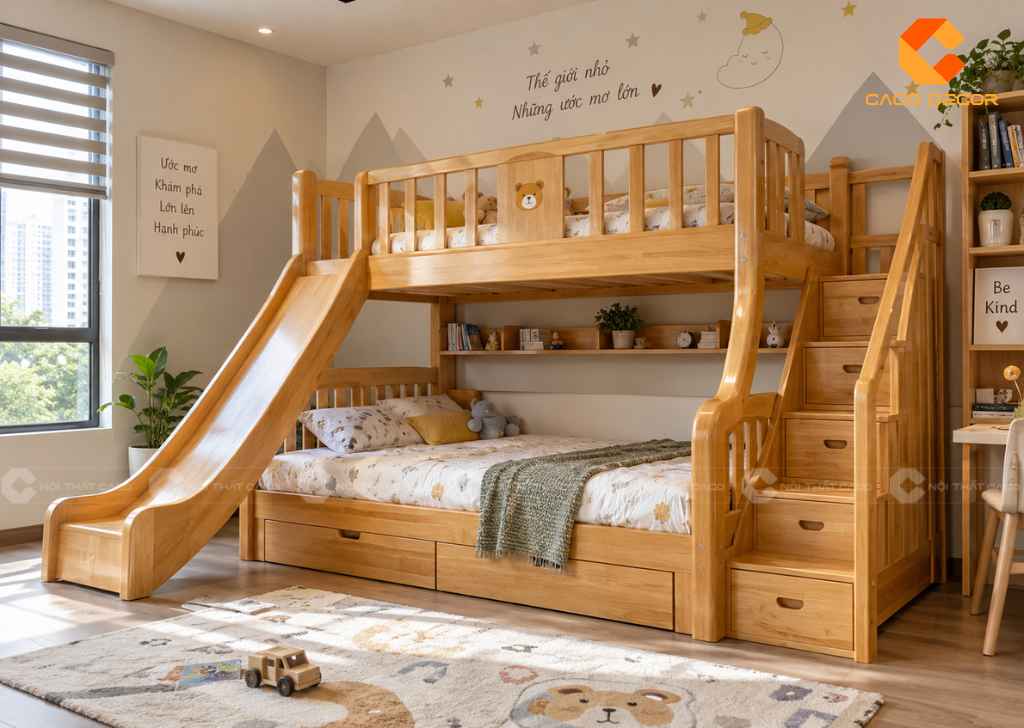 Giường Tầng 1m8x2m Cho Bé: 20+ Mẫu Đẹp, Chất Lượng 2026 5