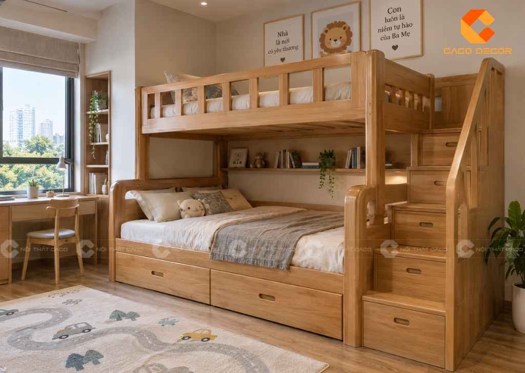 Giường Tầng 1m8x2m Cho Bé: 20+ Mẫu Đẹp, Chất Lượng 2026 2