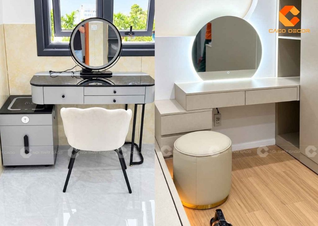 Các mẫu bàn trang điểm CaCo thi công thực tế tại nhà khách hàng
