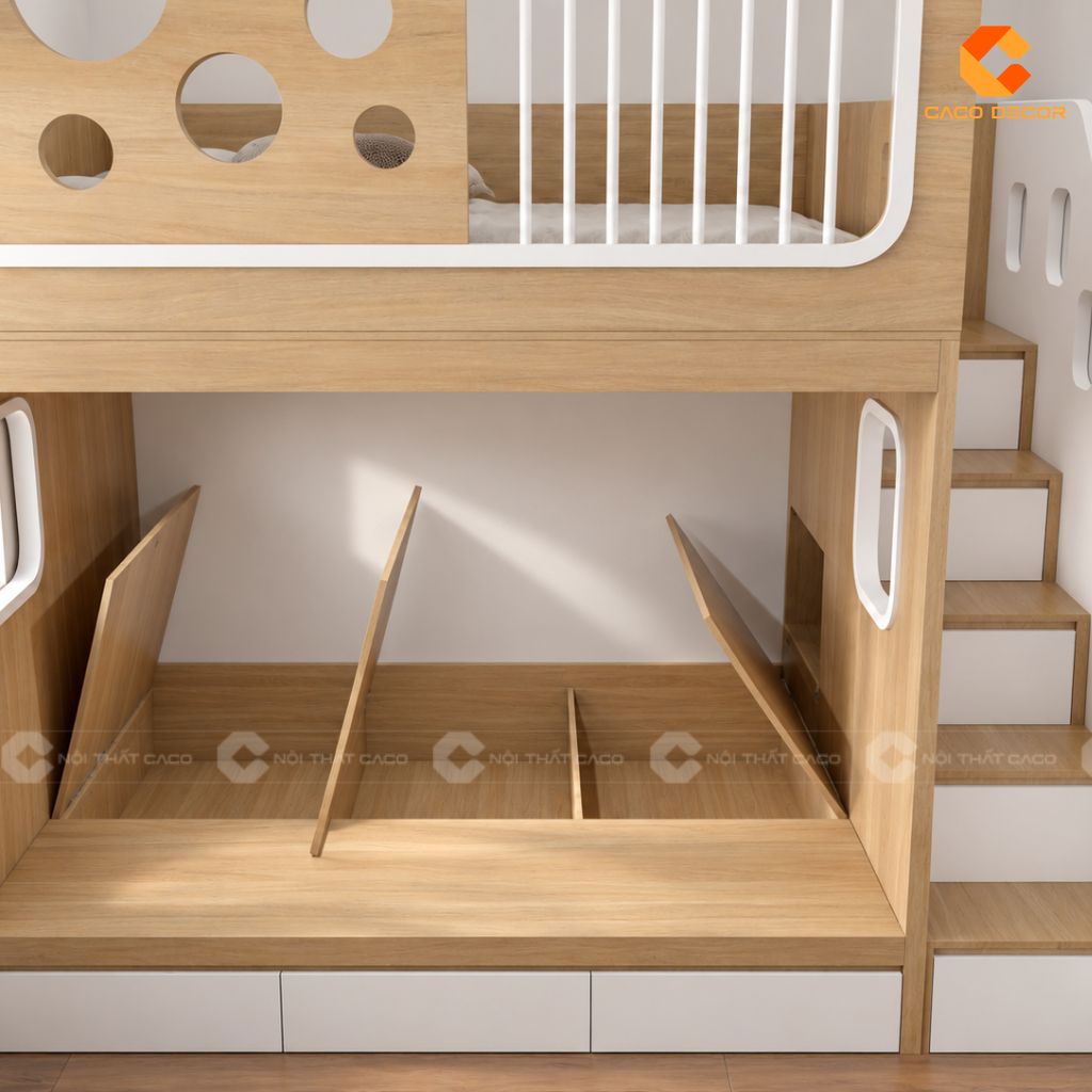 Giường Tầng Gỗ Công Nghiệp GT075 Đẹp An Toàn Cho Bé 2