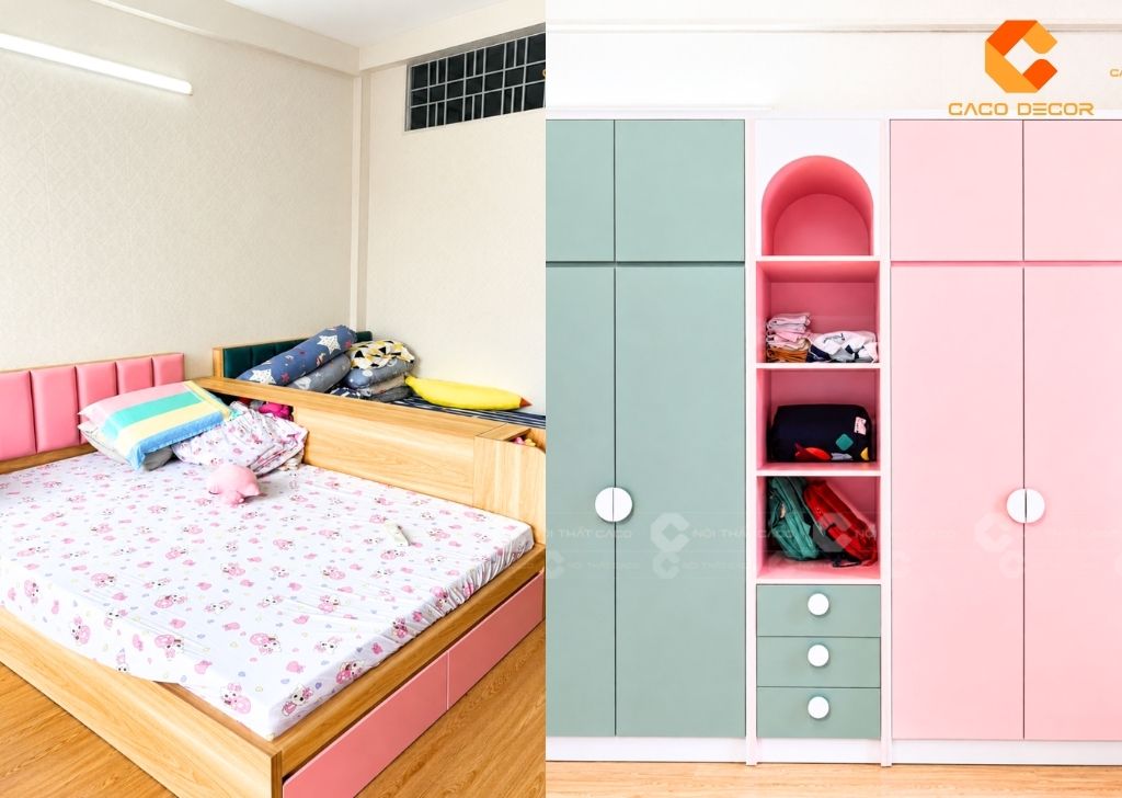 Phòng ngủ 2 bé 10m2 do CaCo thiết kế & thi công hoàn thiện