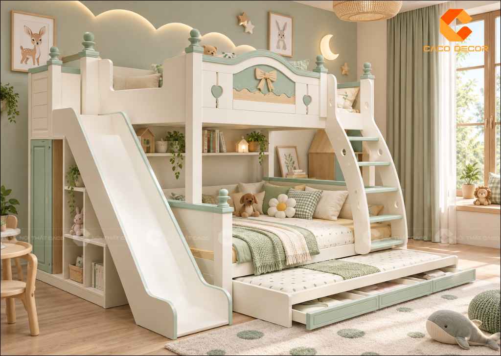 22+ Ý Tưởng Thiết Kế Phòng Ngủ Cho 3 Bé Đẹp, Tiện  22