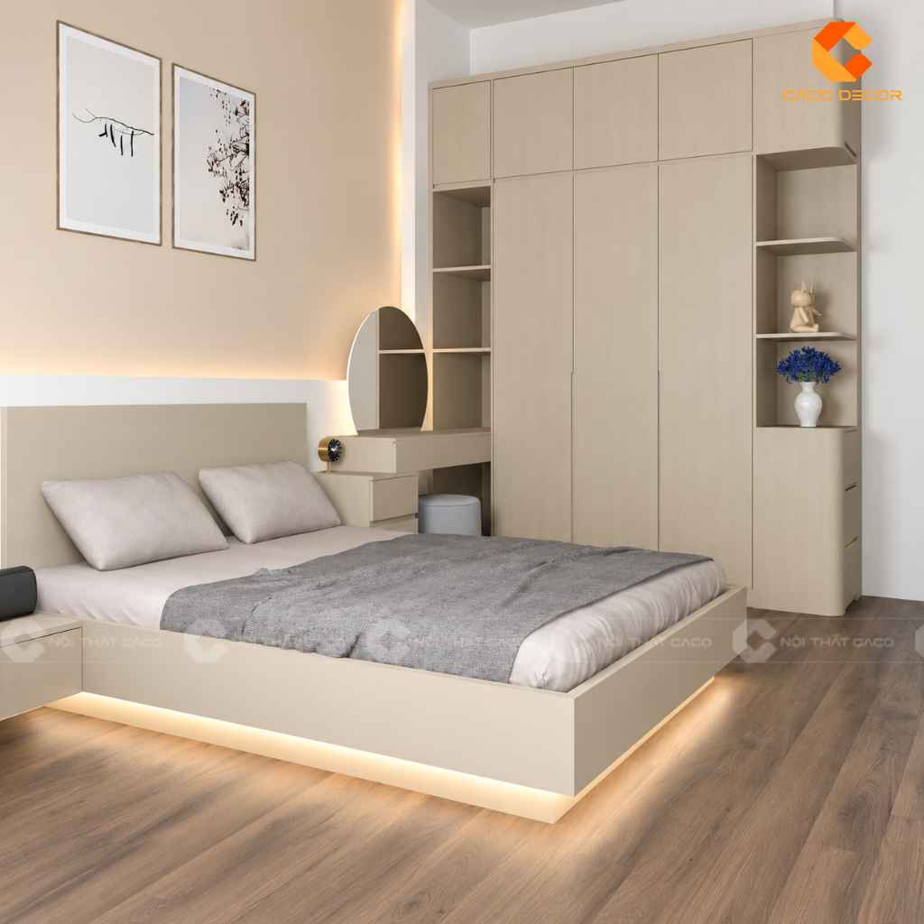 Thiết kế 3D combo phòng ngủ anh Duy An tại Tây Ninh góc phối cảnh