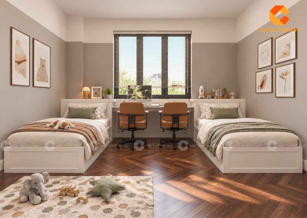 Thiết Kế Phòng Ngủ 10m2 Cho 2 Bé Đẹp, Tiện Nghi, Khoa Học 7