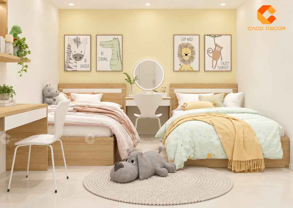 Thiết Kế Phòng Ngủ 10m2 Cho 2 Bé Đẹp, Tiện Nghi, Khoa Học 10