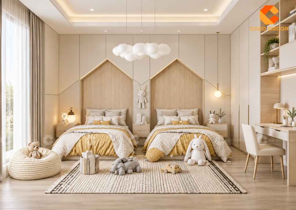 Thiết Kế Phòng Ngủ 10m2 Cho 2 Bé Đẹp, Tiện Nghi, Khoa Học 13