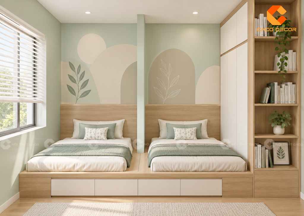 Thiết Kế Phòng Ngủ 10m2 Cho 2 Bé Đẹp, Tiện Nghi, Khoa Học 2
