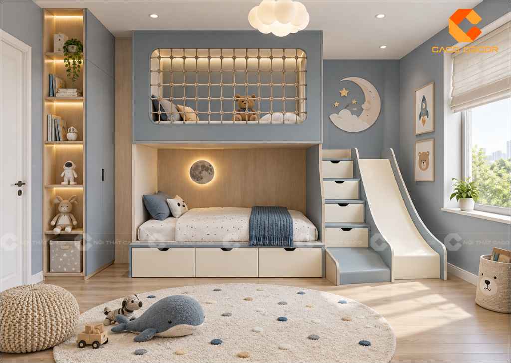 Thiết Kế Phòng Ngủ 10m2 Cho 2 Bé Đẹp, Tiện Nghi, Khoa Học 14