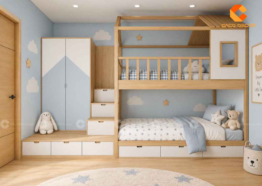 Thiết Kế Phòng Ngủ 10m2 Cho 2 Bé Đẹp, Tiện Nghi, Khoa Học 17
