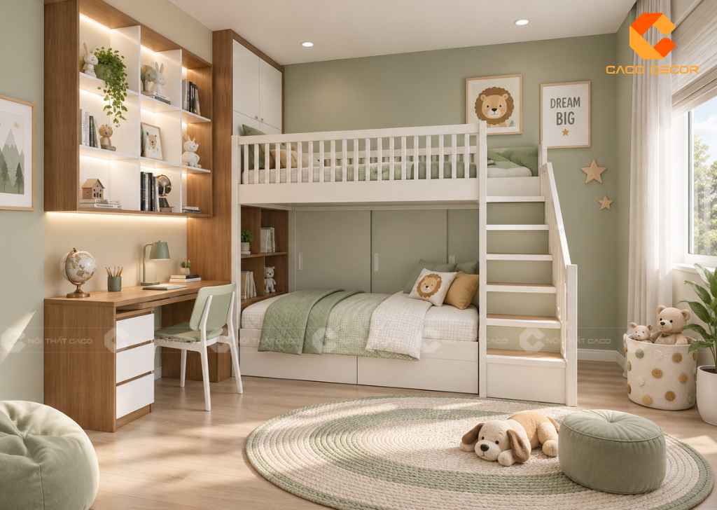 Thiết Kế Phòng Ngủ 10m2 Cho 2 Bé Đẹp, Tiện Nghi, Khoa Học 22
