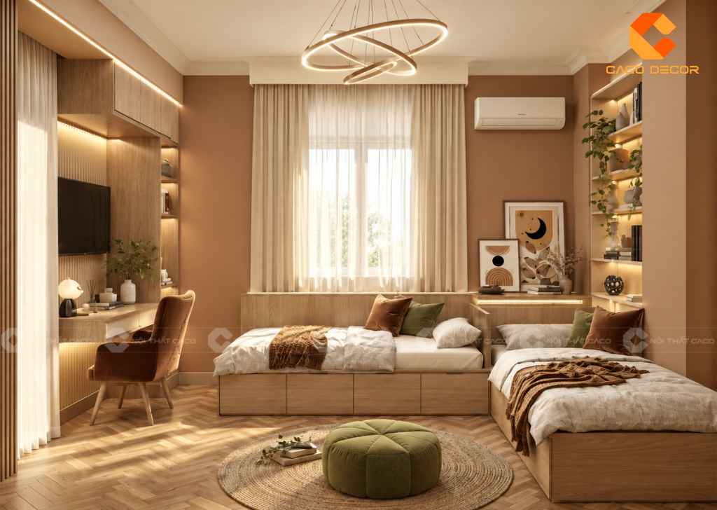 Thiết Kế Phòng Ngủ 10m2 Cho 2 Bé Đẹp, Tiện Nghi, Khoa Học 15