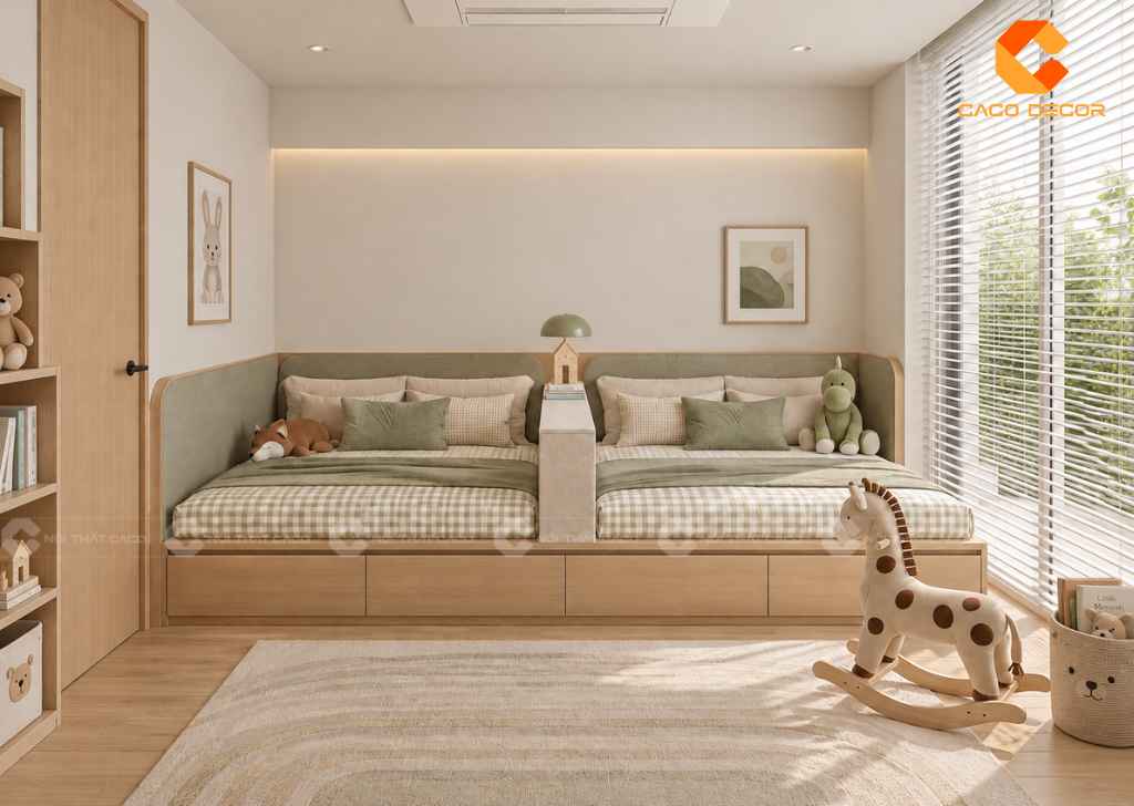 Thiết Kế Phòng Ngủ 12m2 Cho 2 Bé: Cách Bố Trí Đẹp, Tiện Nghi 7