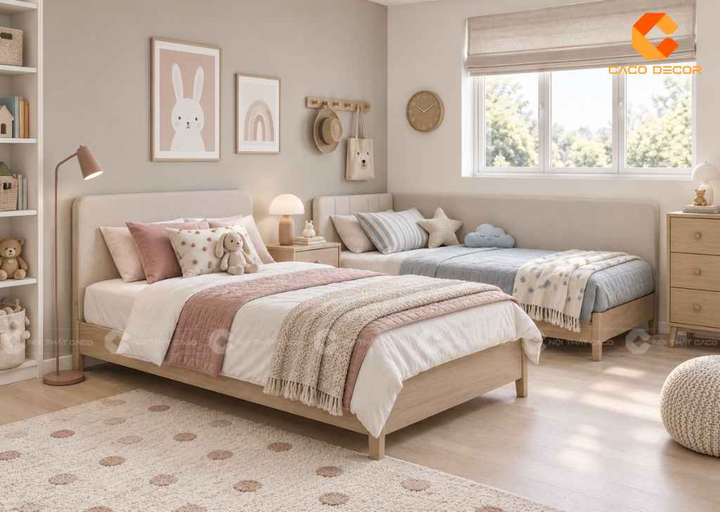 Thiết Kế Phòng Ngủ 12m2 Cho 2 Bé: Cách Bố Trí Đẹp, Tiện Nghi 22