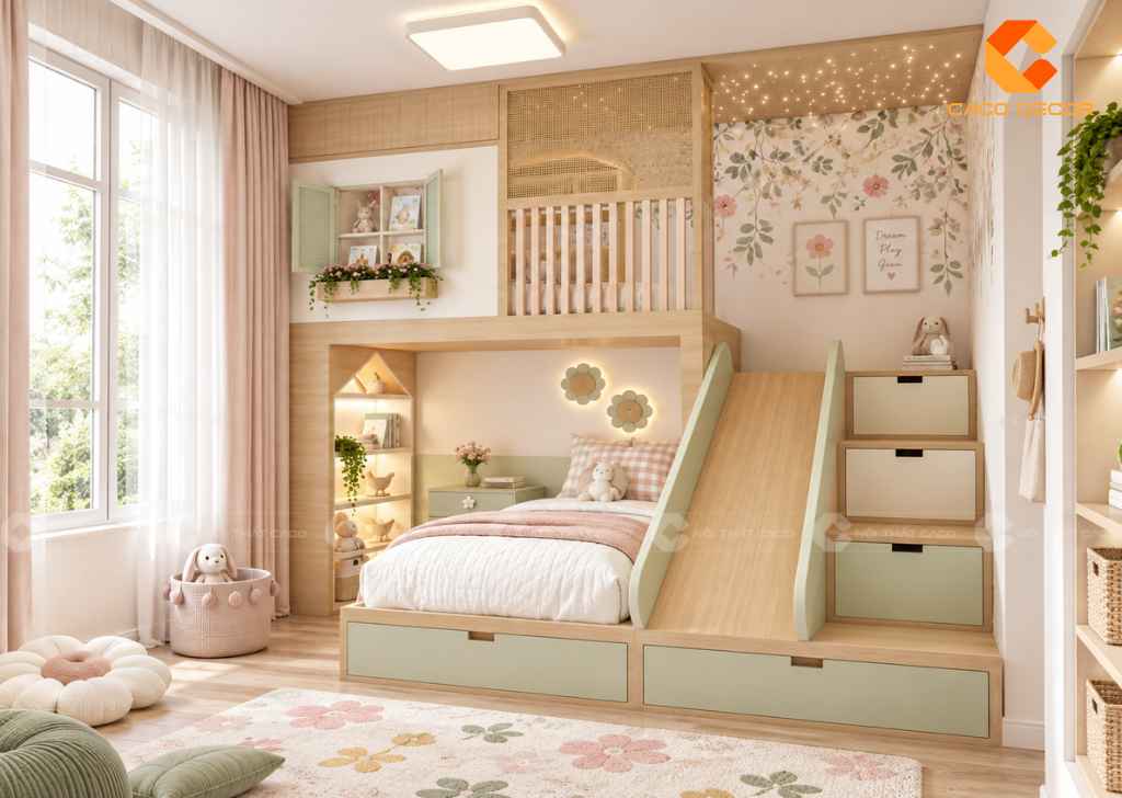 Thiết Kế Phòng Ngủ 12m2 Cho 2 Bé: Cách Bố Trí Đẹp, Tiện Nghi 20