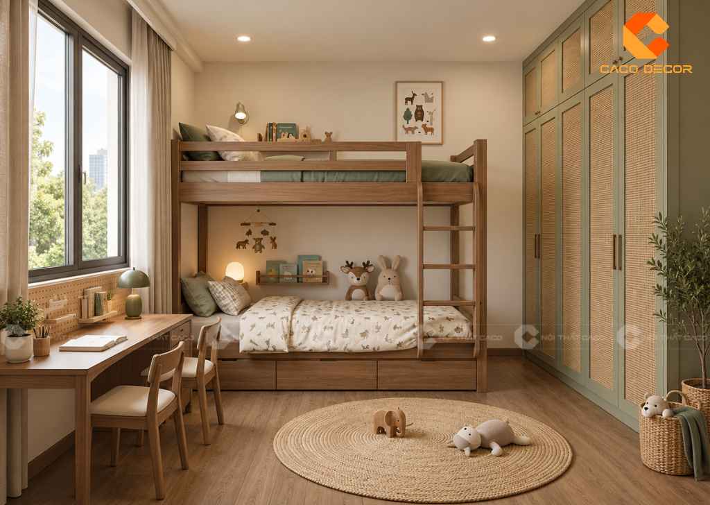 Thiết Kế Phòng Ngủ 12m2 Cho 2 Bé: Cách Bố Trí Đẹp, Tiện Nghi 14