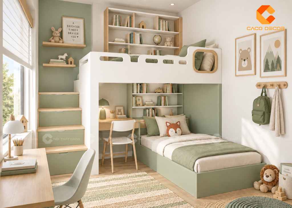 Thiết Kế Phòng Ngủ 12m2 Cho 2 Bé: Cách Bố Trí Đẹp, Tiện Nghi 5