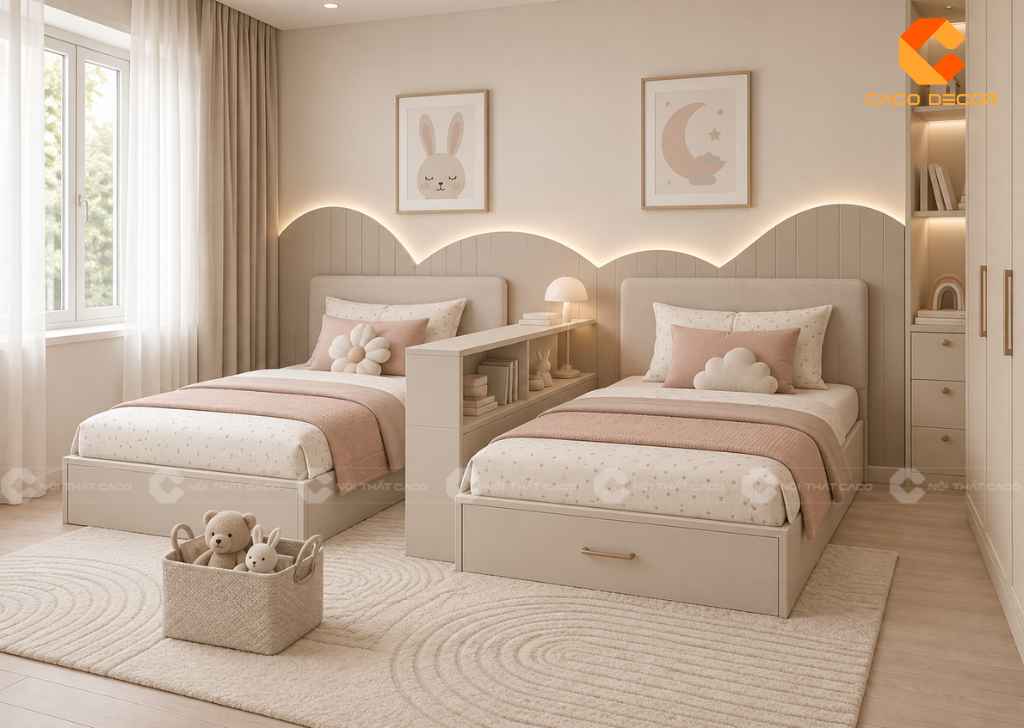 Thiết Kế Phòng Ngủ 12m2 Cho 2 Bé: Cách Bố Trí Đẹp, Tiện Nghi 24