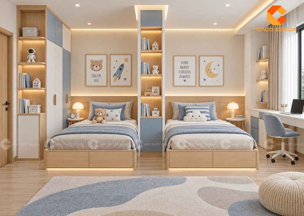 Thiết Kế Phòng Ngủ 12m2 Cho 2 Bé: Cách Bố Trí Đẹp, Tiện Nghi 18