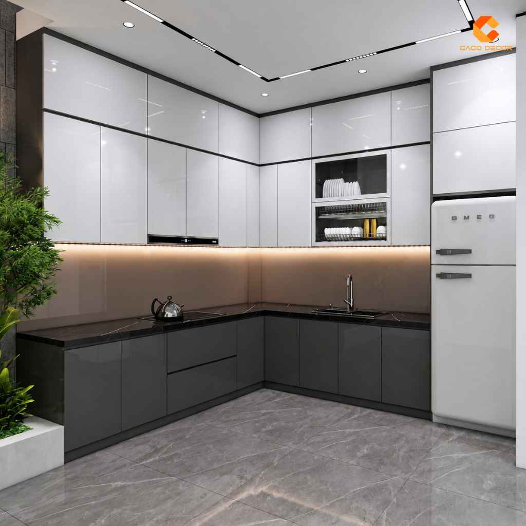 Tủ Bếp MDF Thiết Kế Chữ L Cao Cấp, Sang Trọng - TBM064 3