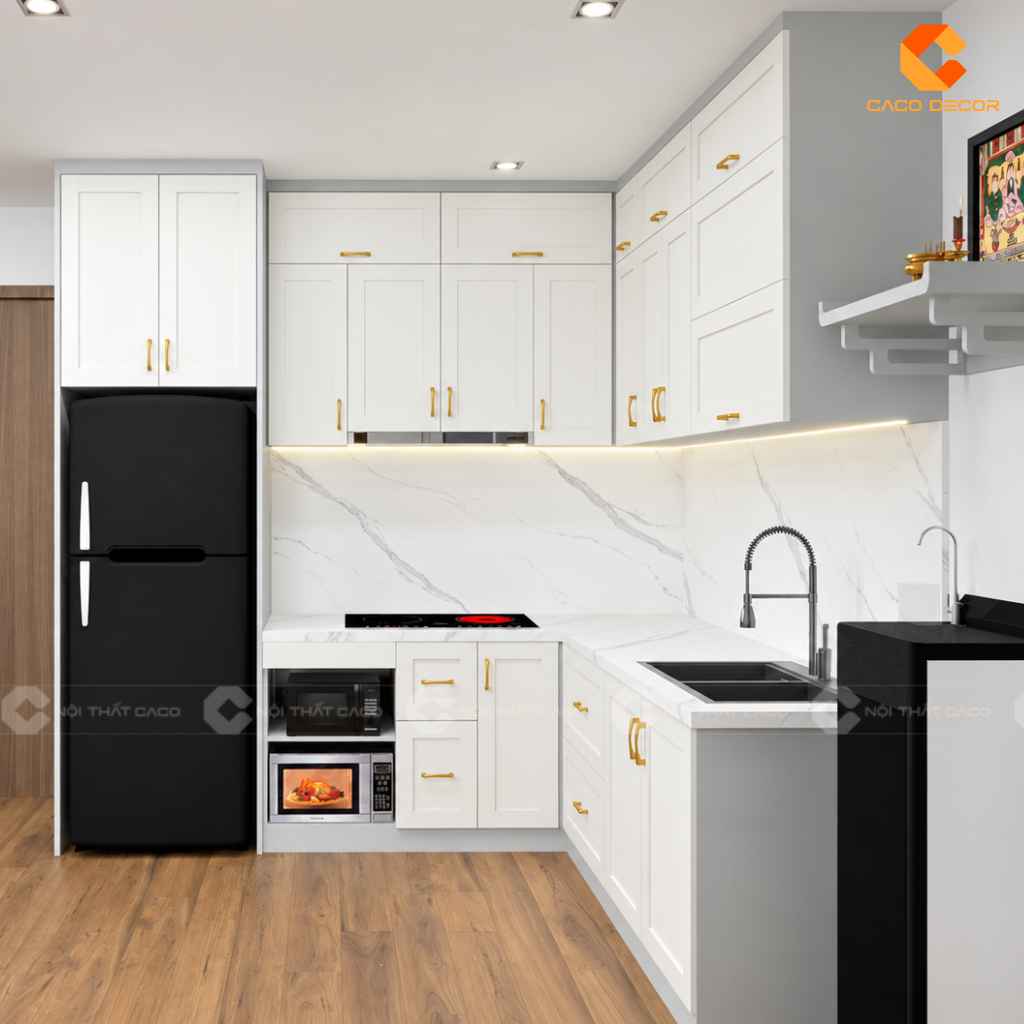 Tủ Bếp Gỗ Công Nghiệp TBM120 Chữ L Hiện Đại, Tiện Nghi 3