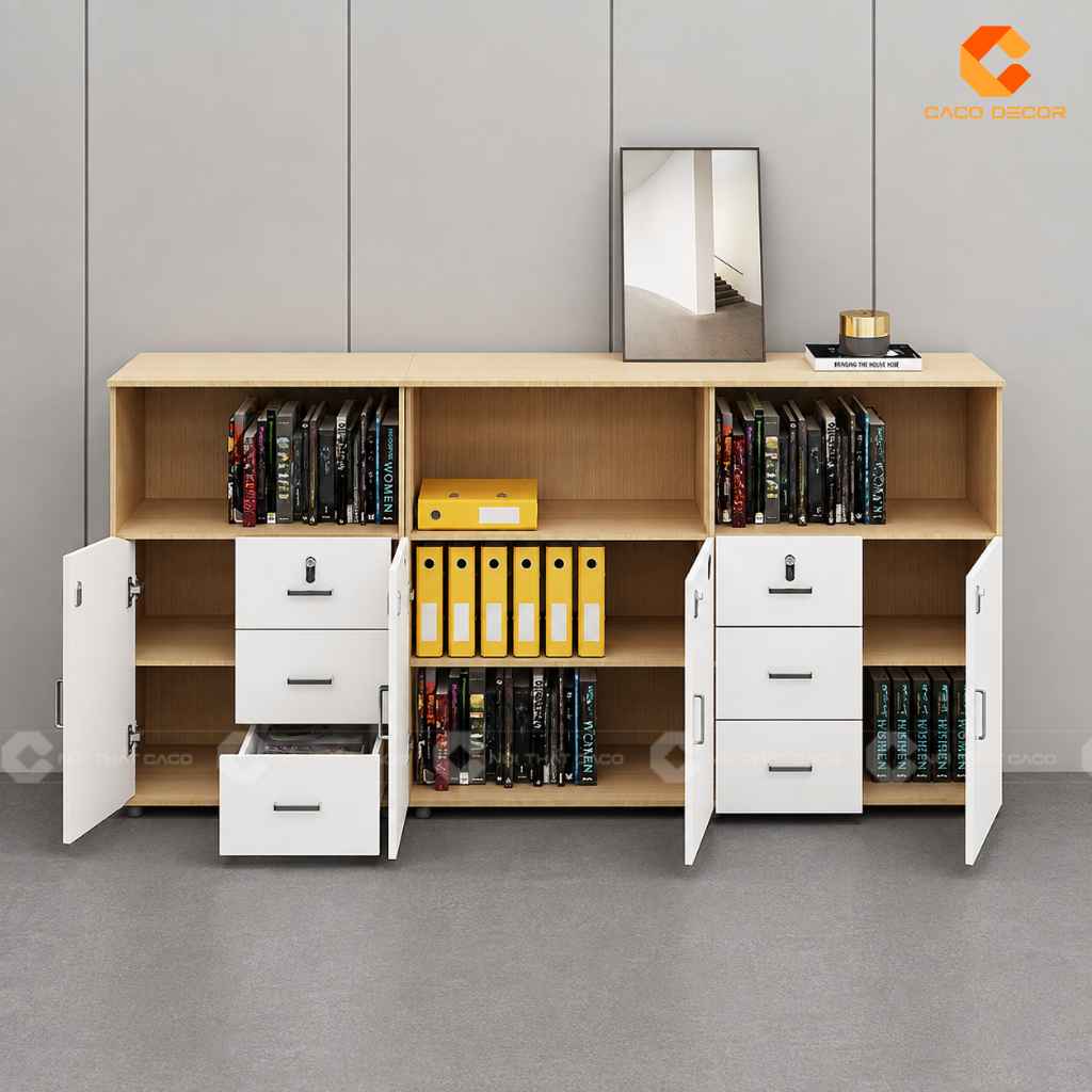 Tủ Hồ Sơ Gỗ Công Nghiệp THS045 Nhiều Khoang Tiện Dụng 3