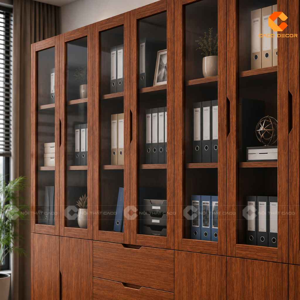 Tủ Hồ Sơ Gỗ Tự Nhiên THS047 Sang Trọng Cho Văn Phòng 1