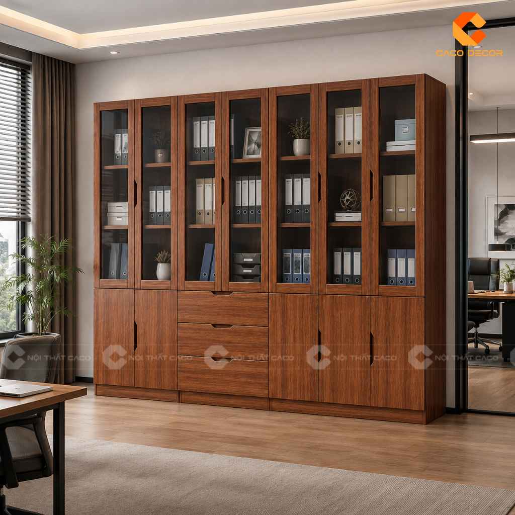 Tủ Hồ Sơ Gỗ Tự Nhiên THS047 Sang Trọng Cho Văn Phòng 2