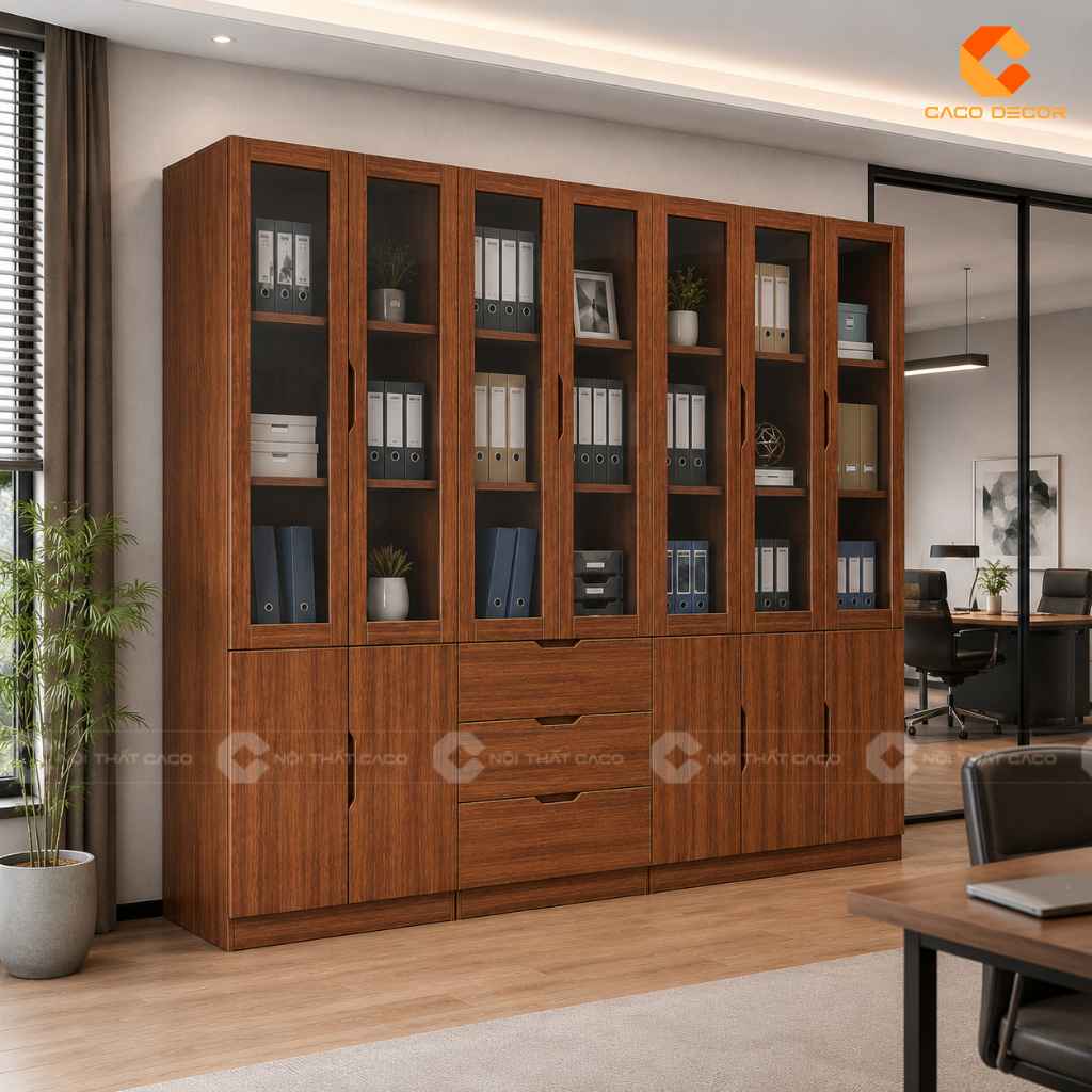 Tủ Hồ Sơ Gỗ Tự Nhiên THS047 Sang Trọng Cho Văn Phòng 3