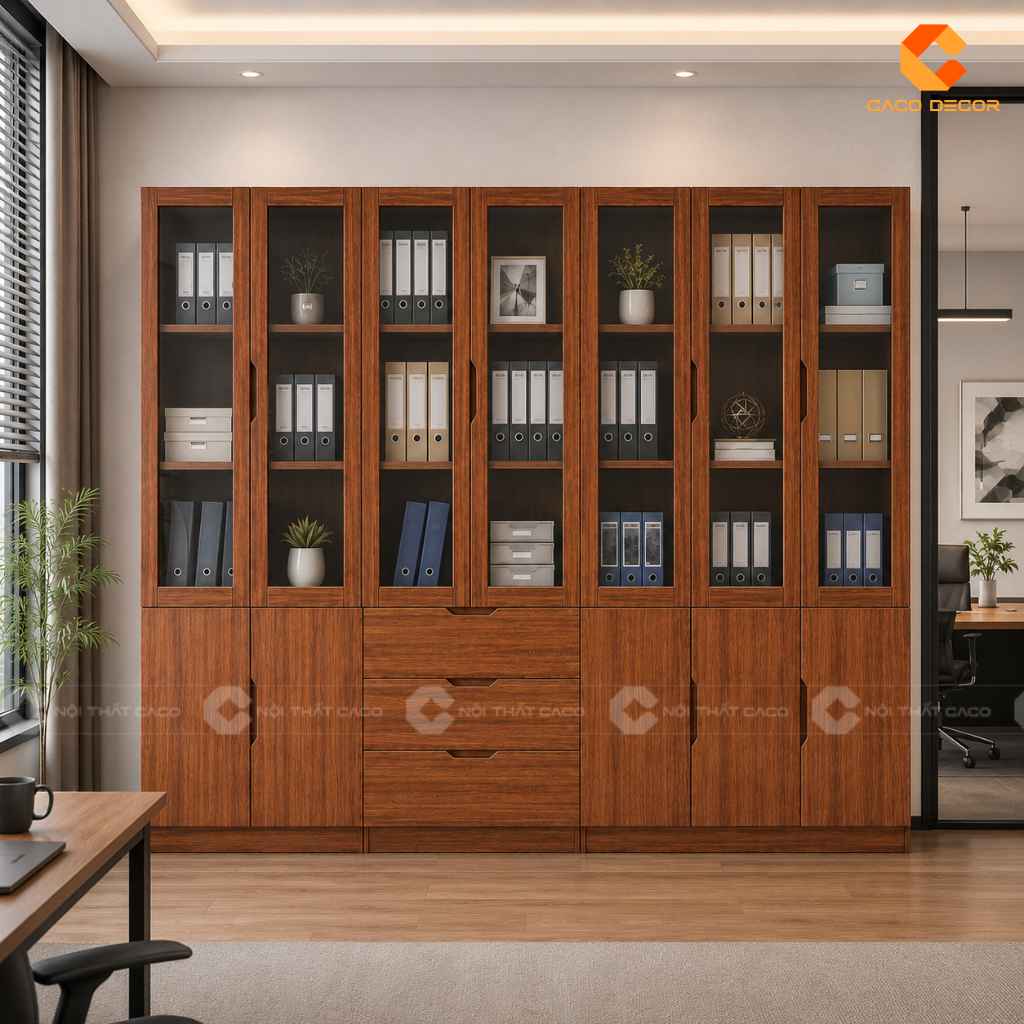 Tủ Hồ Sơ Gỗ Tự Nhiên THS047 Sang Trọng Cho Văn Phòng 4