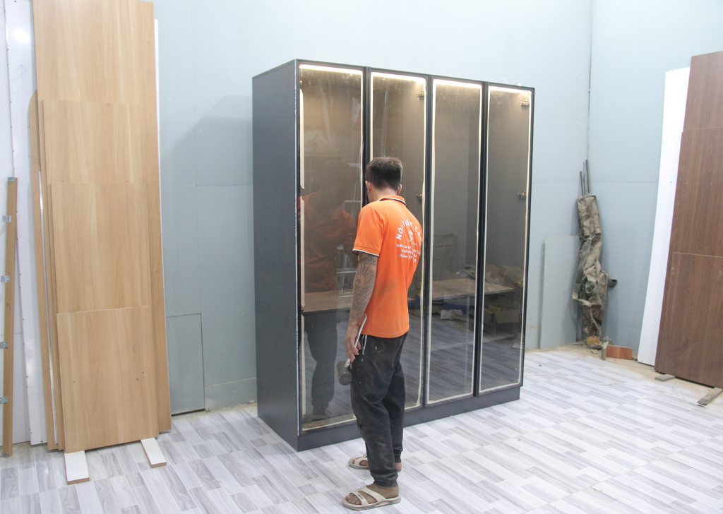 Tủ quần áo hoàn thiện tại xưởng Nội Thất CaCo