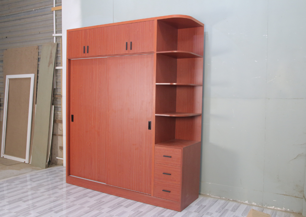 Tủ quần áo và kệ hoàn thiện tại xưởng CaCo