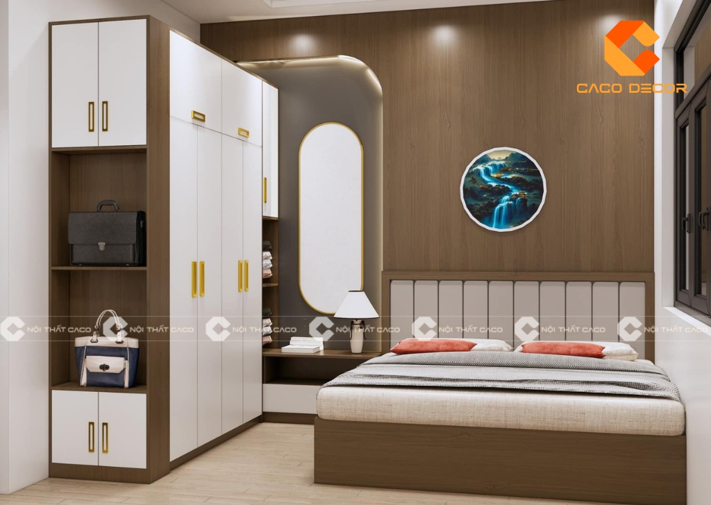 Combo nội thất phòng ngủ gỗ công nghiệp thiết kế phù hợp với diện tích phòng ngủ 