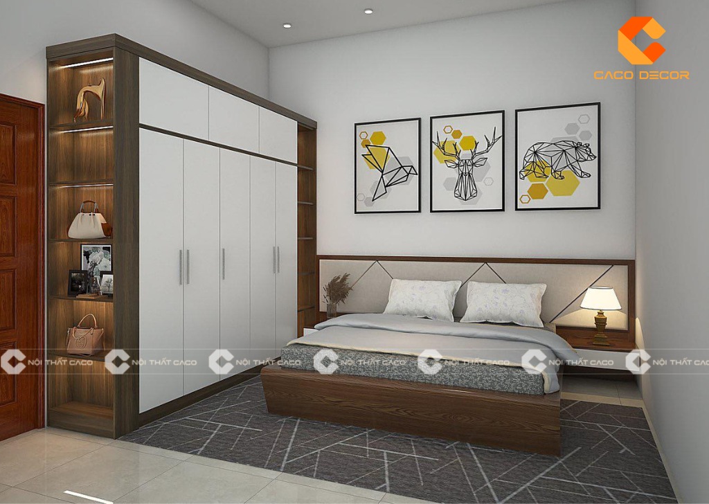 Mẫu 13 về combo nội thất phòng ngủ hiện đại thiết kế bởi CaCo