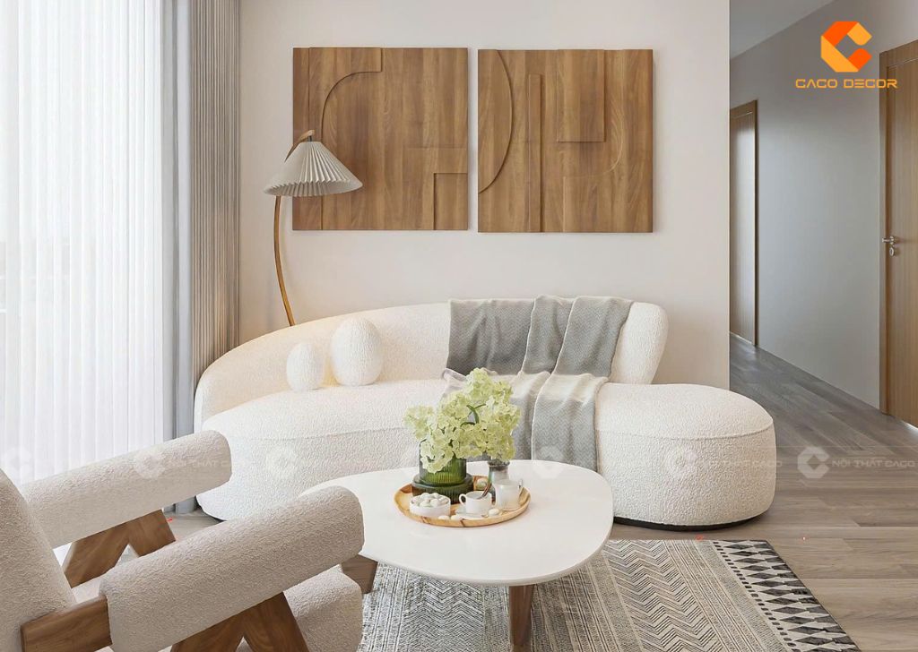 Bộ sofa cao cấp màu trắng đẹp cho phòng khách