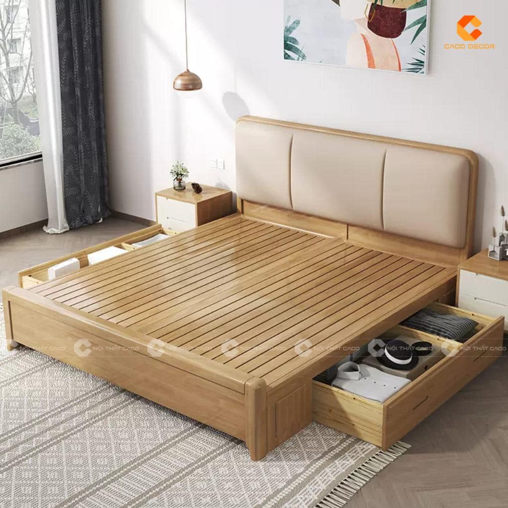  Giường Ngủ Gỗ Tự Nhiên Đẹp, Hiện Đại - Mua Tại Nội Thất CaCo 11