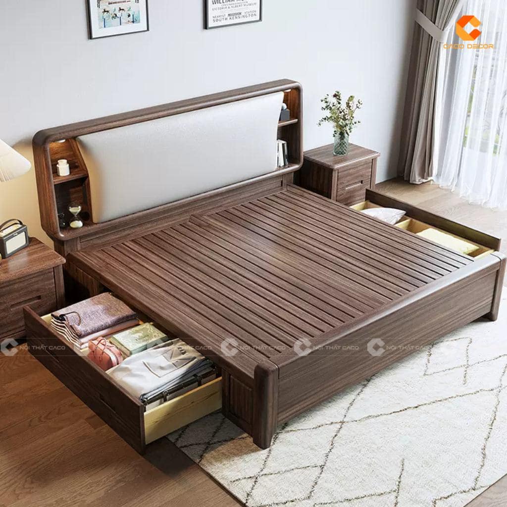  Giường Ngủ Gỗ Tự Nhiên Đẹp, Hiện Đại - Mua Tại Nội Thất CaCo 9