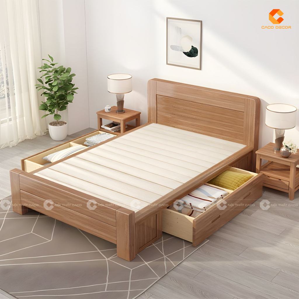  Giường Ngủ Gỗ Tự Nhiên Đẹp, Hiện Đại - Mua Tại Nội Thất CaCo 16