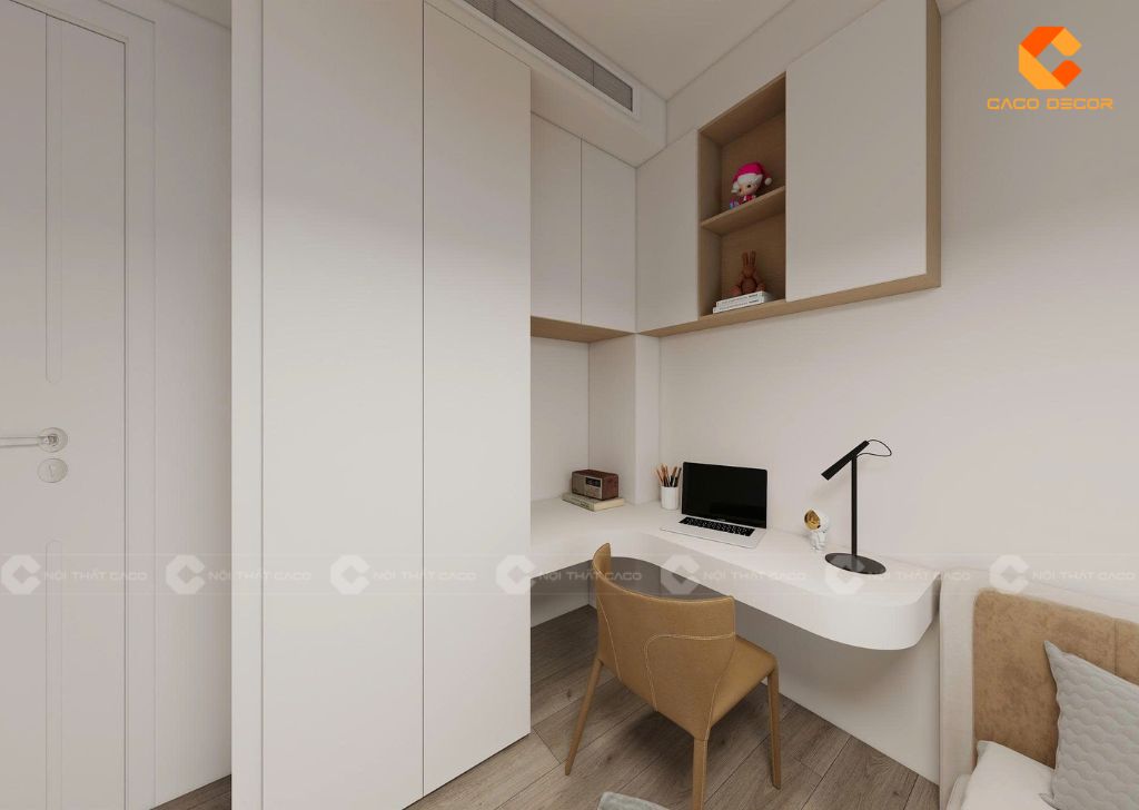 Thiết kế bàn học treo giúp tối ưu không gian lưu trữ