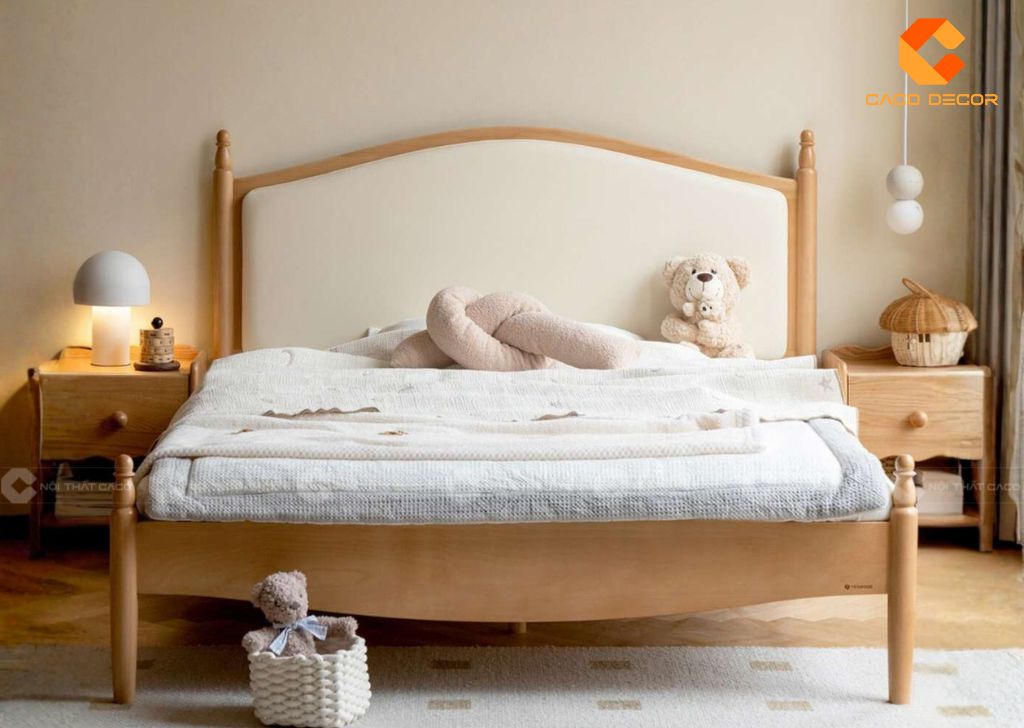 Mẫu giường trẻ em gỗ tự nhiên sang trọng độ bền cao