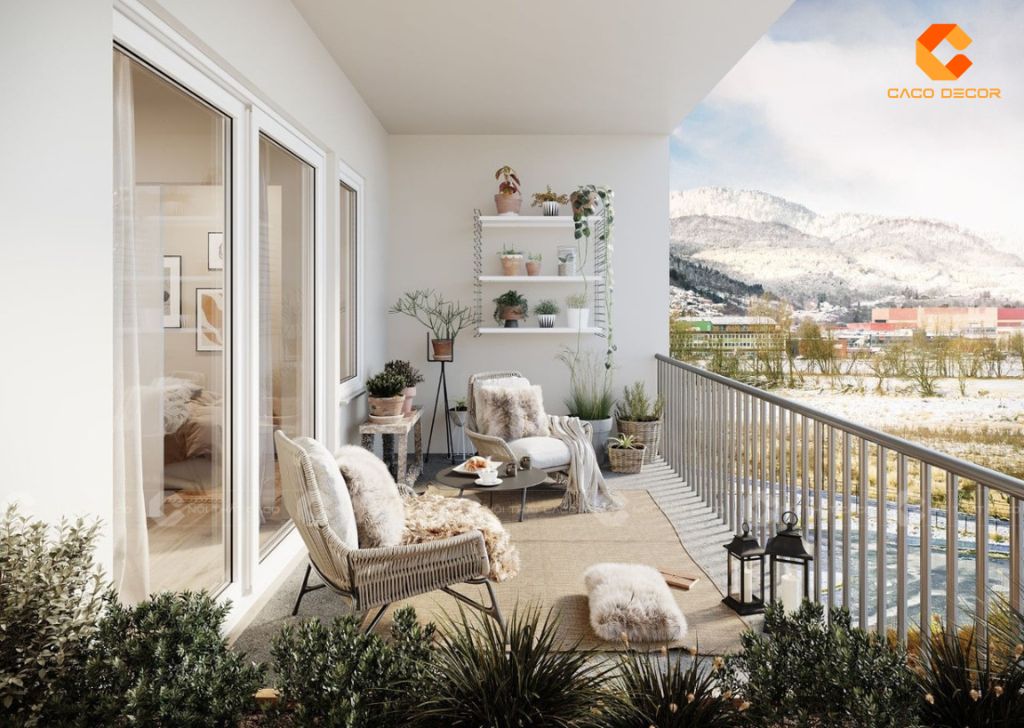 Thiết kế nội thất ban công biệt thự