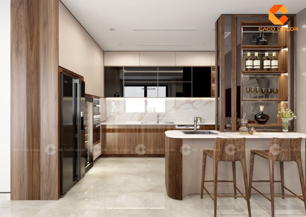 Tủ Bếp Gỗ Tự Nhiên Đẹp Cao Cấp Đắt Không? Giá Thực Tế 10