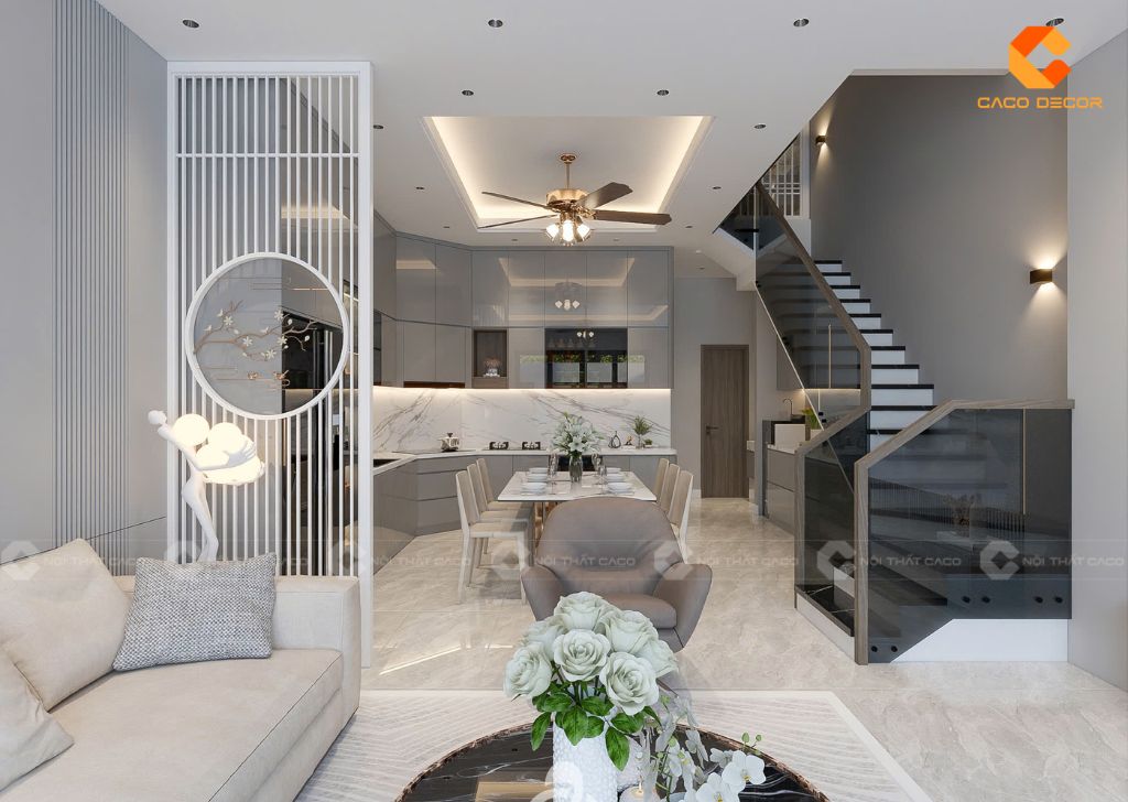 Thiết kế nội thất biệt thự với phòng ăn sang trọng