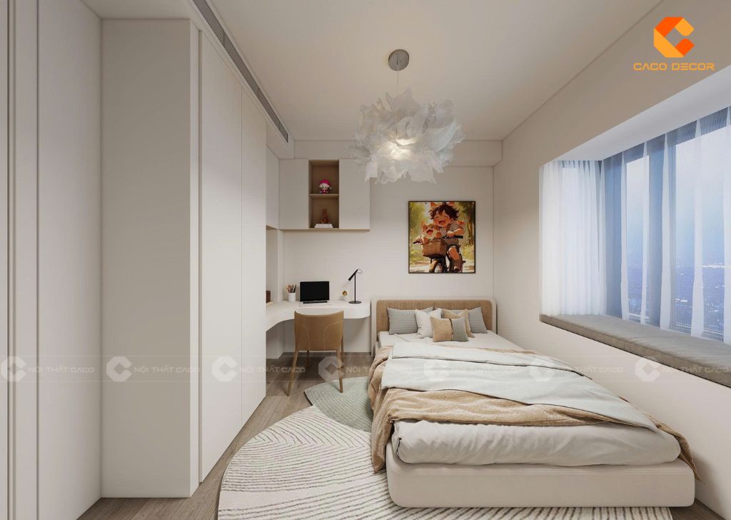 Thiết kế căn hộ với combo giường tủ đẹp cho bé