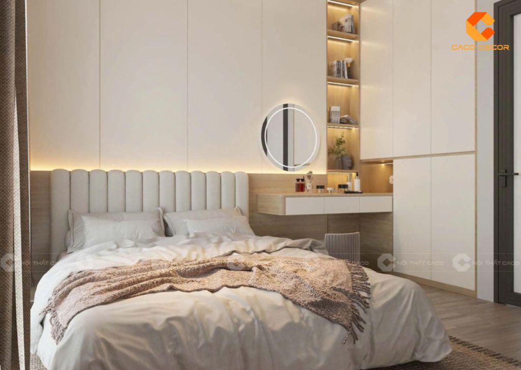 Bàn trang điểm tích hợp gương LED tạo hiệu ứng hút mắt