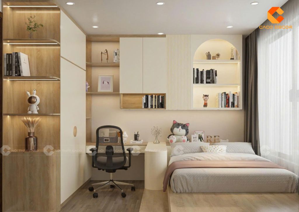 Thiết kế nội thất phòng ngủ trẻ em hiện đại đa năng