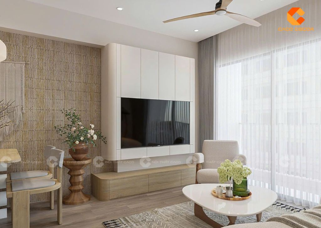 Bộ bàn trà phòng khách thiết kế đường cong tinh tế