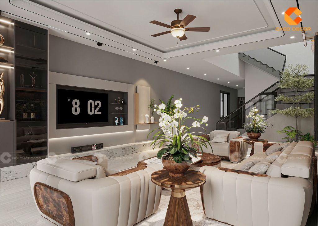 Thiết kế phòng khách hiện đại cho biệt thự